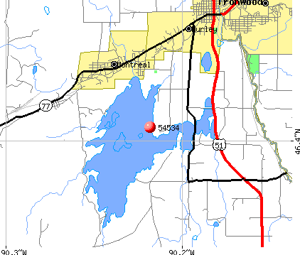 Hurley, WI (54534) map