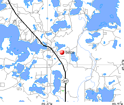 Lake Tomahawk, WI (54539) map