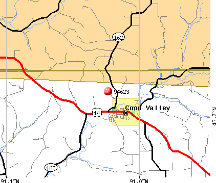 Coon Valley, WI (54623) map