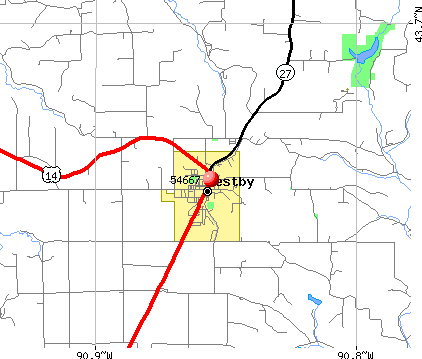 Westby, WI (54667) map