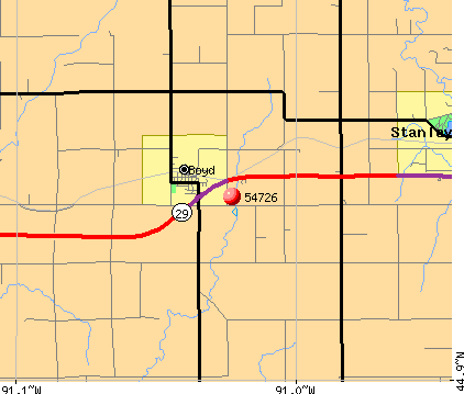 Boyd, WI (54726) map