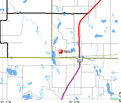 Barronett, WI (54813) map