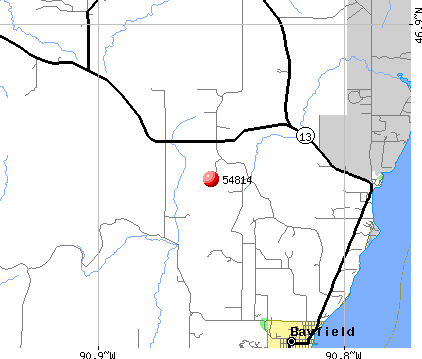 Bayfield, WI (54814) map