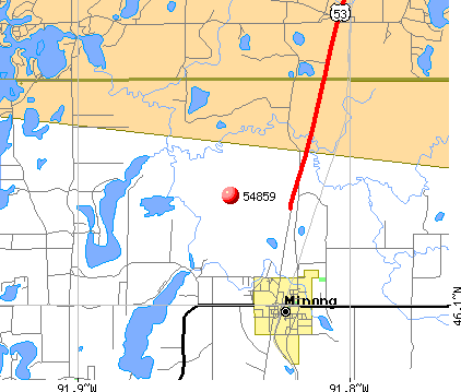 Minong, WI (54859) map