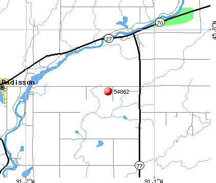 Ojibwa, WI (54862) map