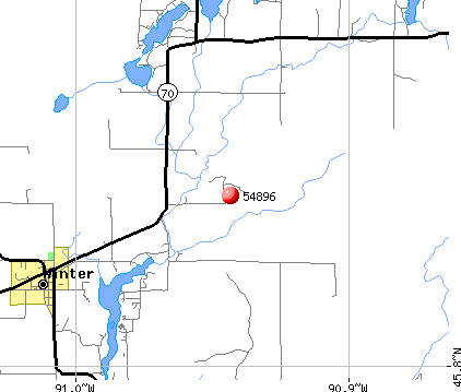 Winter, WI (54896) map