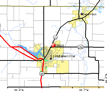 Clintonville, WI (54929) map