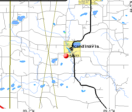 Scandinavia, WI (54977) map