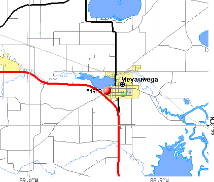 Weyauwega, WI (54983) map