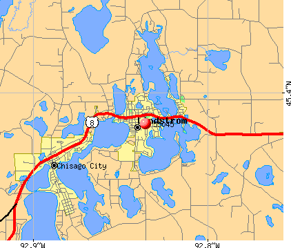Lindstrom, MN (55045) map