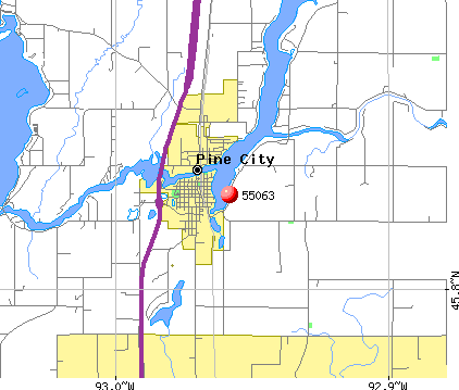 Pine City, MN (55063) map