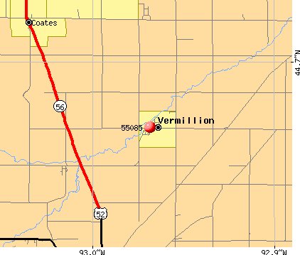 Vermillion, MN (55085) map