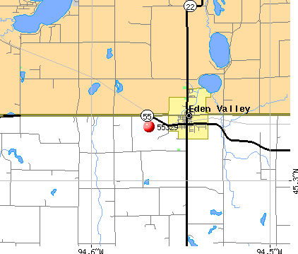 Eden Valley, MN (55329) map