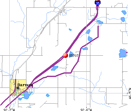 Barnum, MN (55707) map