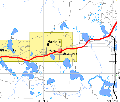 Calumet, MN (55716) map