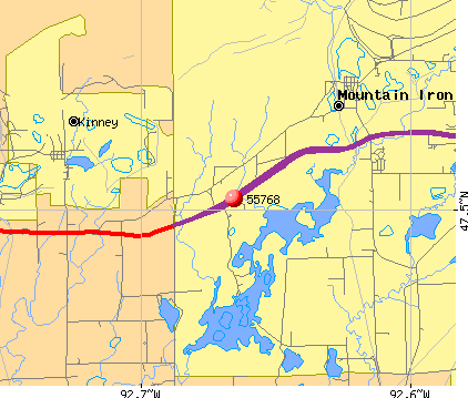 Mountain Iron, MN (55768) map