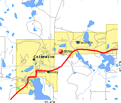 Taconite, MN (55786) map