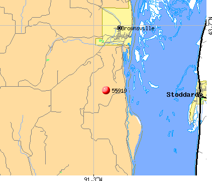 Brownsville, MN (55919) map