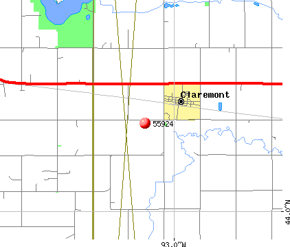 Claremont, MN (55924) map
