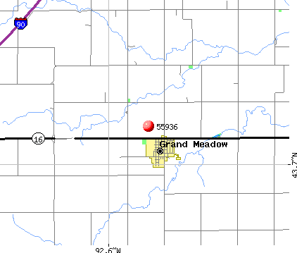 Grand Meadow, MN (55936) map