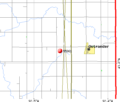 Ostrander, MN (55961) map
