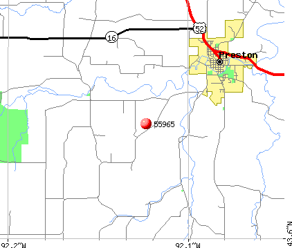 Preston, MN (55965) map