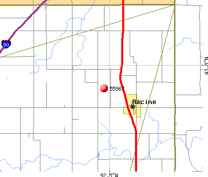 Racine, MN (55967) map