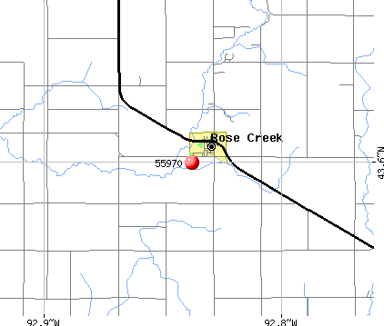 Rose Creek, MN (55970) map