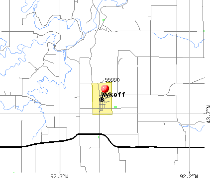 Wykoff, MN (55990) map