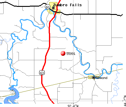 Zumbro Falls, MN (55991) map