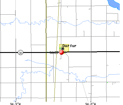 Darfur, MN (56022) map