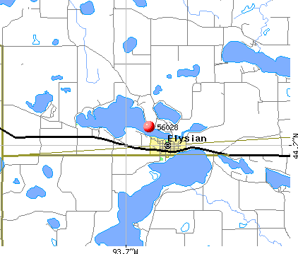 Elysian, MN (56028) map