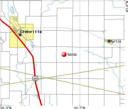 Glenville, MN (56036) map