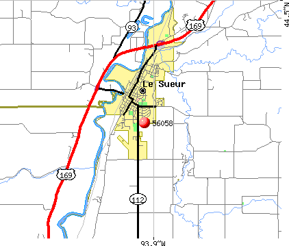 Le Sueur, MN (56058) map