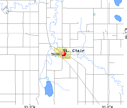 St. Clair, MN (56080) map