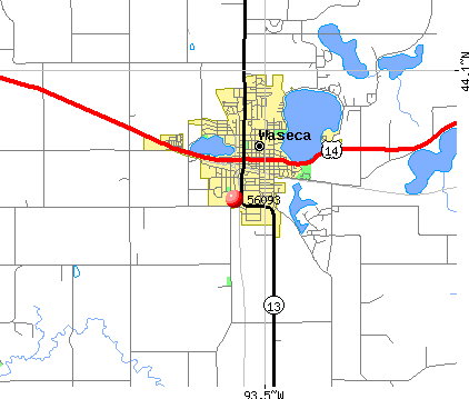 Waseca, MN (56093) map