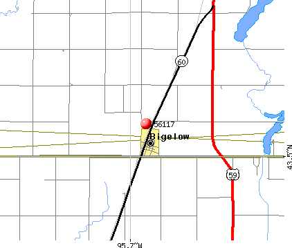 Bigelow, MN (56117) map