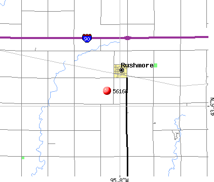 Rushmore, MN (56168) map