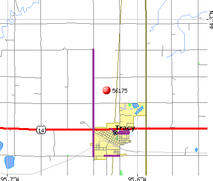 Tracy, MN (56175) map