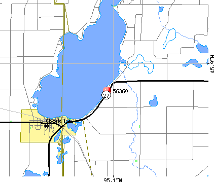 Osakis, MN (56360) map