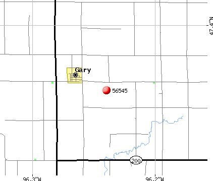 Gary, MN (56545) map