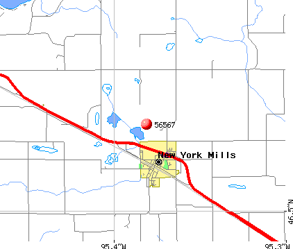 New York Mills, MN (56567) map