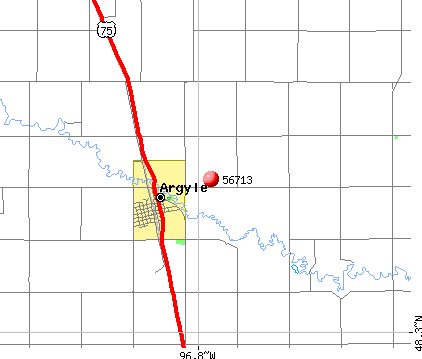 Argyle, MN (56713) map