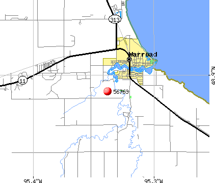 Warroad, MN (56763) map