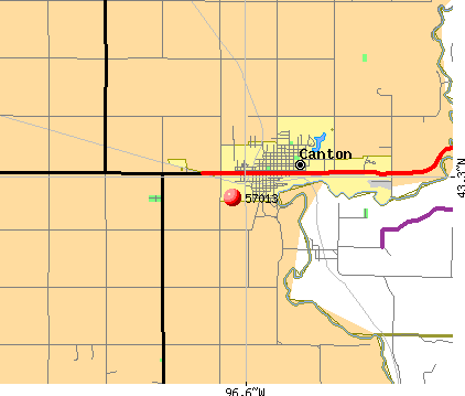 Canton, SD (57013) map