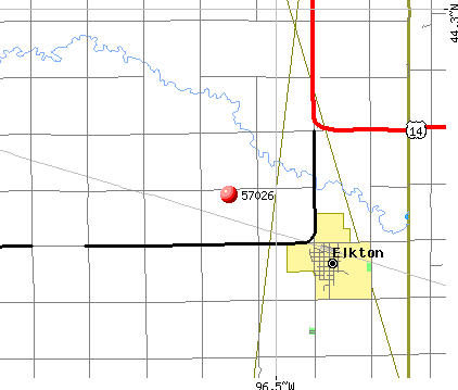 Elkton, SD (57026) map