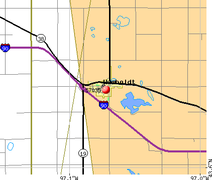 Humboldt, SD (57035) map