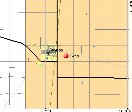 Lennox, SD (57039) map