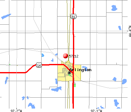 Arlington, SD (57212) map