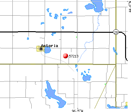 Astoria, SD (57213) map